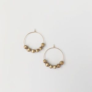 Gold Beaded Hoops